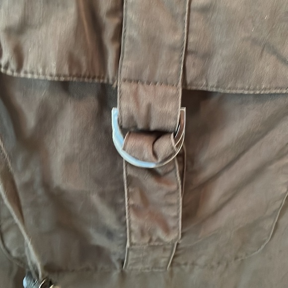 Dalia Anorak Jacket SZ 3X Olive Green Drawstrings Open Front Stretchy Lined - Picture 10 of 14